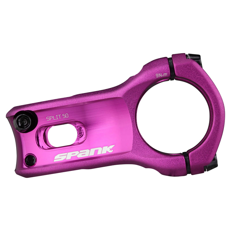 Load image into Gallery viewer, SPANK SPLIT 35 Stem 50mm Purple | Ultra-Short Stack Height And True Zero-Degree
