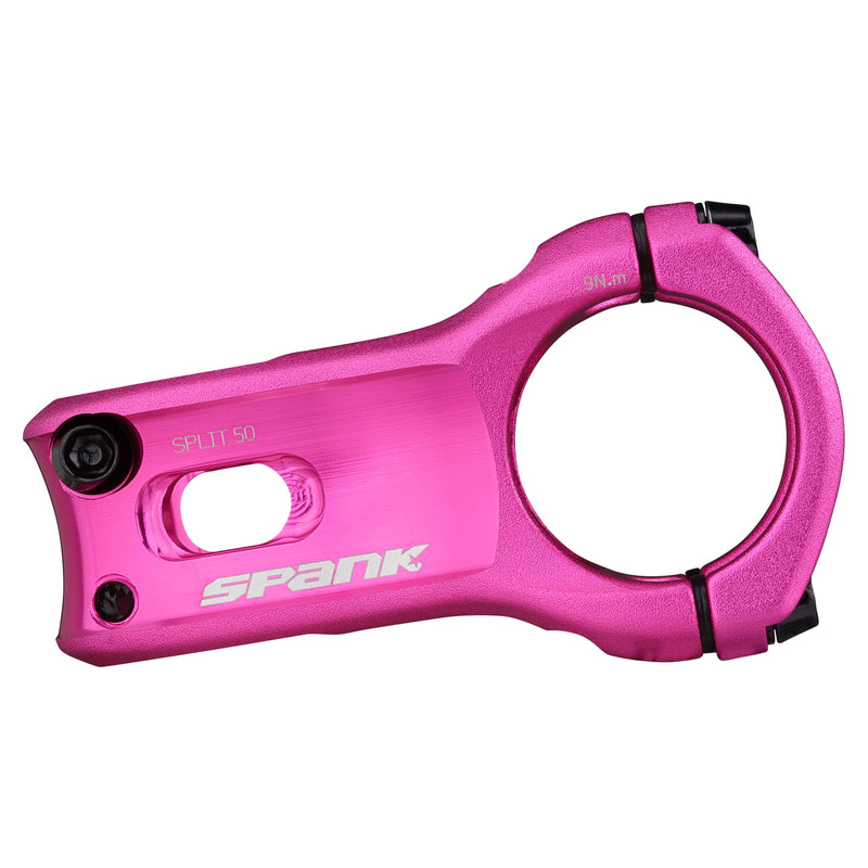 Load image into Gallery viewer, SPANK SPLIT 35 Stem 50mm Pink Aluminum | Ultra-Short Stack Height And True 0-Deg
