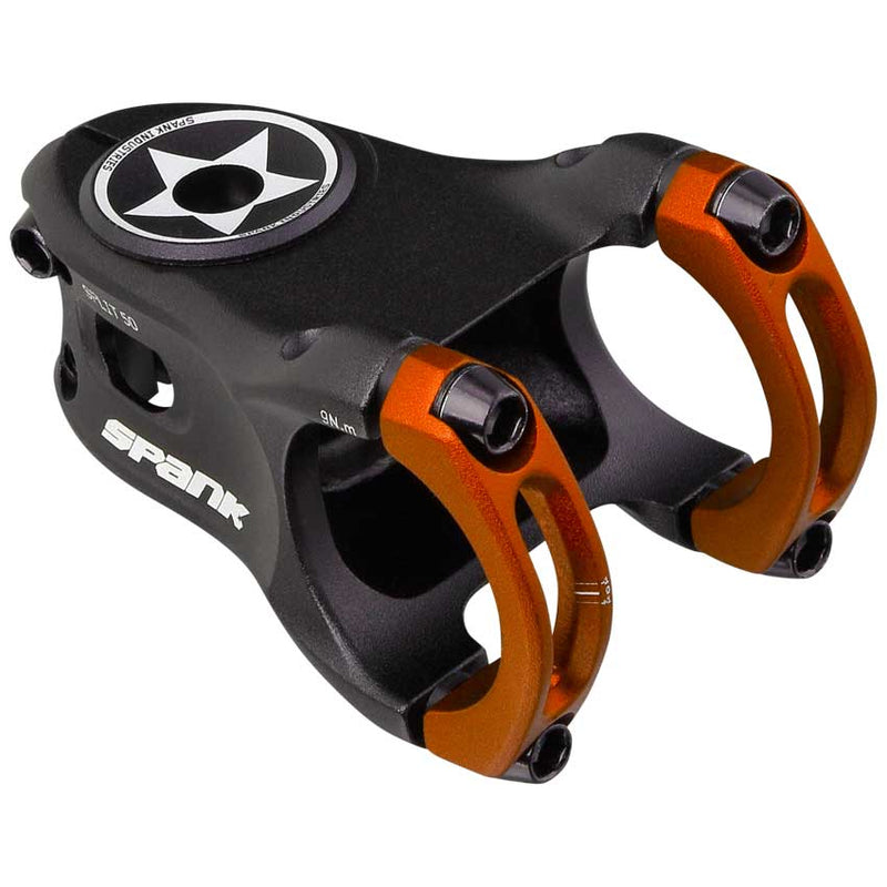 Load image into Gallery viewer, SPANK SPLIT 35 Stem 50mm Orange Aluminum | Highly Weight-Optimized Single Crown
