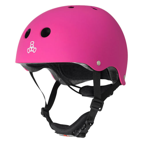 Triple-Eight-LiL-8-Helmet-X-Small-Small-46cm-–-53cm-Half-Face--Adjustable-Fitting--Pinch-Saver-Padded-Chin-Strap-Pink_HLMT2611